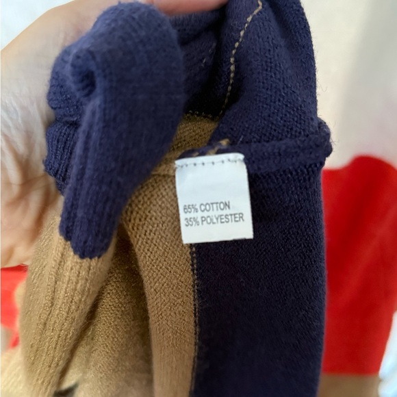 ECOWish Women's Color Block Cardigan - Orange, Tan, Navy, White, Size XL - Picture 4 of 6